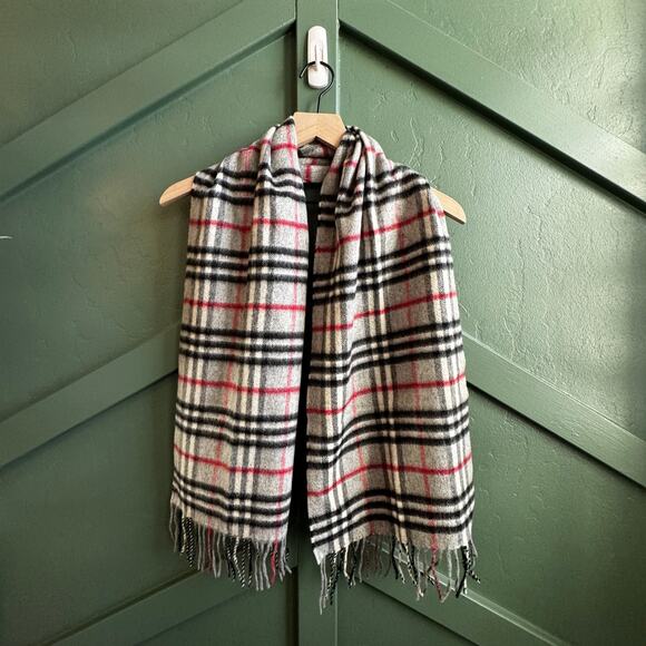 BURBERRY CASHMERE GREY SCARF - Picture 1 of 3